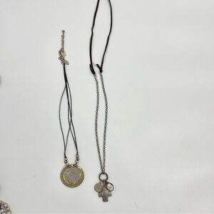 CHICOS NECKLACE BUNDLE 1 regular 16” hammered metal necklace and 1 long chain